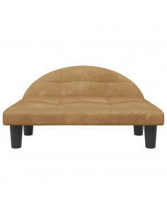 Lettino per Cani Marrone 70x52x30 cm in Velluto 2