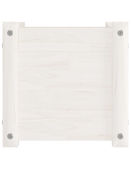 Fioriere da Giardino 2 pz Bianche 31x31x31 cm Massello di Pino