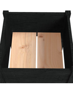 Fioriere da Giardino 2 pz Nere 40x40x70 cm in Legno di Pino