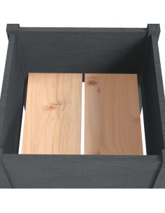 Fioriere da Giardino 2 pz Grigie 40x40x70 cm in Legno di Pino