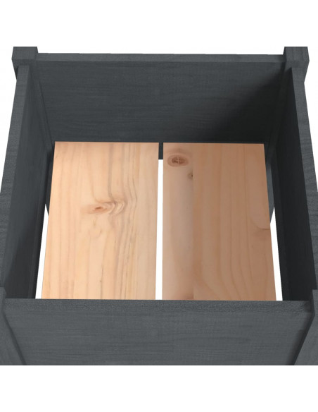 Fioriere da Giardino 2 pz Grigie 40x40x70 cm in Legno di Pino