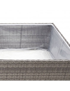 Fioriera da Giardino Grigia 157x80x40 cm in Polyrattan