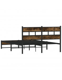 Giroletto senza Materaso in Metallo Rovere Fumo 140x190 cm