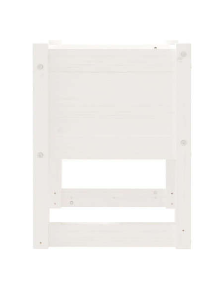 Fioriere 2 pz Bianche 40x40x52,5 cm in Legno Massello di Pino