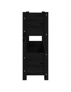 Fioriera Nera 77x25x66 cm in Legno Massello di Pino