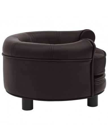 Divano per Cani Marrone 48x48x32 cm in Peluche e Similpelle