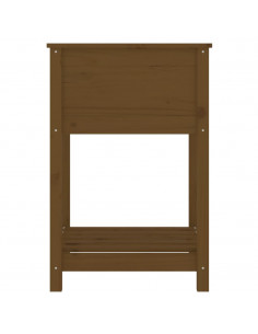 Fioriera con Mensola Miele 54x54x81cm in Legno Massello di Pino