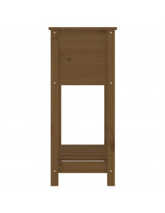 Fioriera con Mensola Miele 54x34,5x81cm Legno Massello di Pino