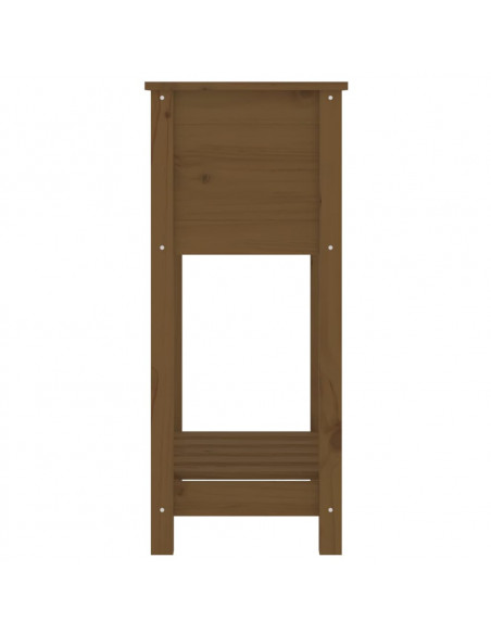 Fioriera con Mensola Miele 54x34,5x81cm Legno Massello di Pino