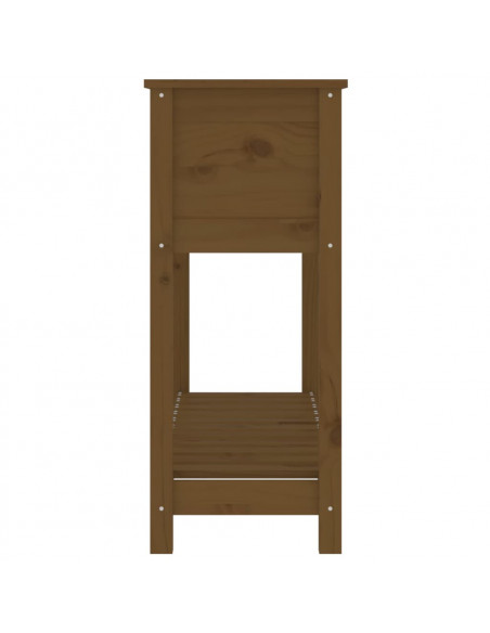 Fioriera con Mensola Miele 111,5x34,5x81 cm Legno Massello Pino