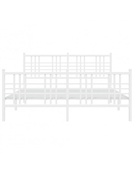 Giroletto con Testiera e Pediera Metallo Bianco 150x200 cm