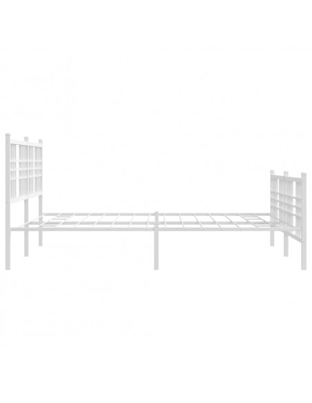 Giroletto con Testiera e Pediera Metallo Bianco 150x200 cm