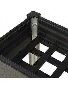 Fioriera Rialzata da Giardino Grigia 120x40x75 cm in WPC