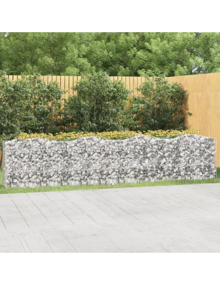 Gabbione ad Arco con Letto Rialzato 400x50x100 cm Ferro Zincato