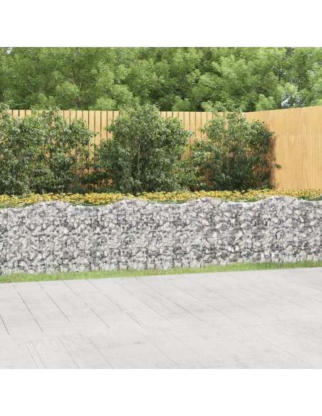 Gabbione ad Arco con Letto Rialzato 600x50x100 cm Ferro Zincato