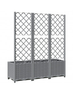 Fioriera Giardino con Graticcio Grigio Chiaro 120x40x136cm PP