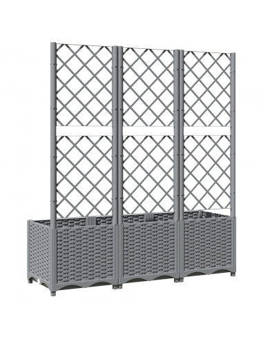 Fioriera Giardino con Graticcio Grigio Chiaro 120x40x136cm PP