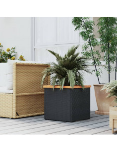 Fioriera Nera 40x40x40 cm in Polyrattan