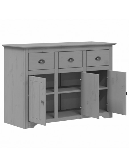 Credenza BODO 115,5x44x80 cm in Legno Massello di Pino Grigio