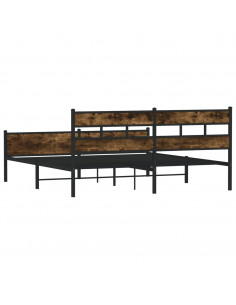 Giroletto senza Materaso in Metallo Rovere Fumo 193x203 cm