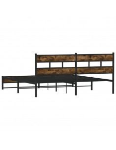 Giroletto senza Materaso in Metallo Rovere Fumo 193x203 cm