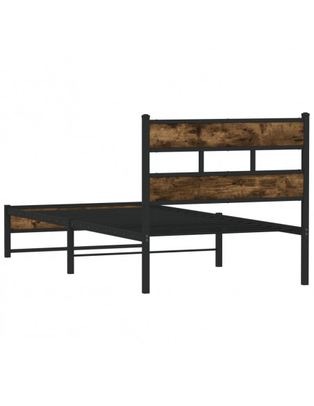 Giroletto senza Materaso in Metallo Rovere Fumo 80x200 cm