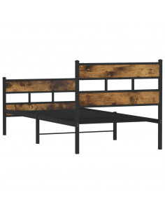 Giroletto senza Materaso in Metallo Rovere Fumo 80x200 cm