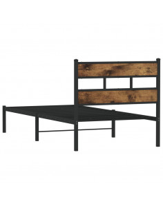 Giroletto senza Materaso in Metallo Rovere Fumo 80x200 cm