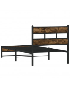 Giroletto senza Materaso in Metallo Rovere Fumo 90x190 cm