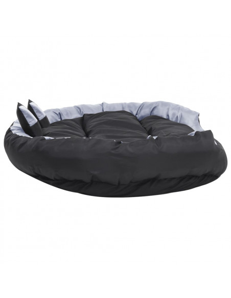 Cuscino per Cani Reversibile Lavabile Grigio Nero 150x120x25 cm