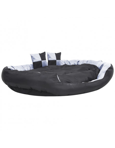 Cuscino per Cani Reversibile Lavabile Grigio Nero 150x120x25 cm