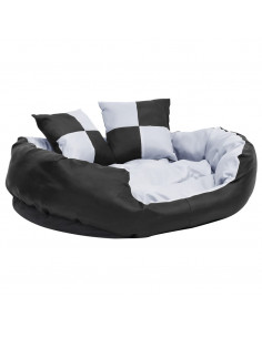 Cuscino per Cani Reversibile e Lavabile Grigio Nero 85x70x20 cm 2