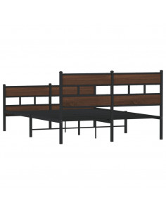 Giroletto senza Materaso in Metallo Rovere Marrone 160x200 cm