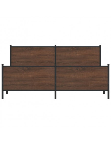 Giroletto senza Materaso in Metallo Rovere Marrone 180x200 cm