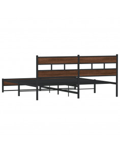 Giroletto senza Materaso in Metallo Rovere Marrone 180x200 cm