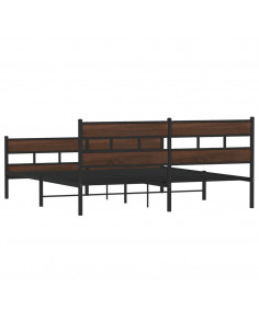 Giroletto senza Materaso in Metallo Rovere Marrone 183x213 cm