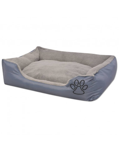 Cuccia per Cani con Cuscino Imbottito Taglia XXL Grigio