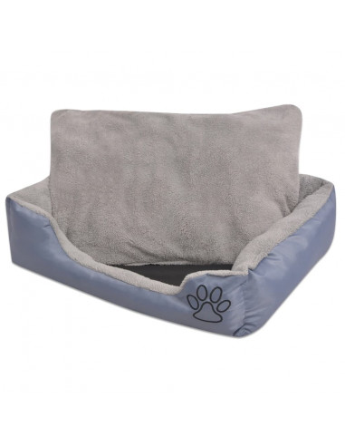 Cuccia per Cani con Cuscino Imbottito Taglia S Grigio
