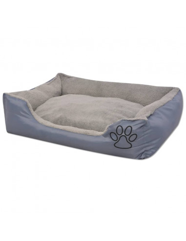 Cuccia per Cani con Cuscino Imbottito Taglia S Grigio