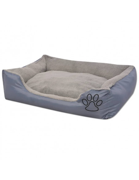 Cuccia per Cani con Cuscino Imbottito Taglia S Grigio