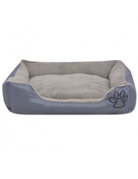 Cuccia per Cani con Cuscino Imbottito Taglia S Grigio