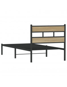 Giroletto senza Materaso in Metallo Rovere Sonoma 100x190 cm