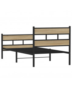 Giroletto senza Materaso in Metallo Rovere Sonoma 100x200 cm