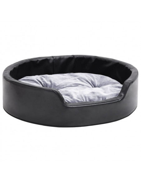 Lettino per Cani Nero e Grigio 69x59x19 cm Peluche e Similpelle