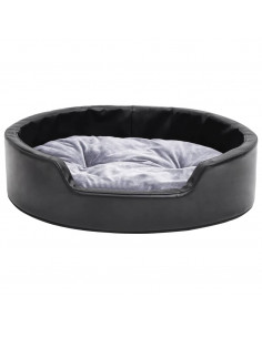 Lettino per Cani Nero e Grigio 69x59x19 cm Peluche e Similpelle 2