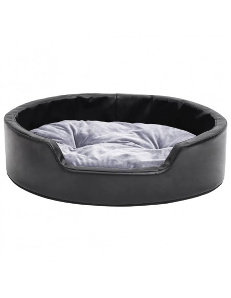 Lettino per Cani Nero e Grigio 69x59x19 cm Peluche e Similpelle