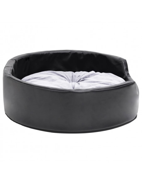 Lettino per Cani Nero e Grigio 69x59x19 cm Peluche e Similpelle