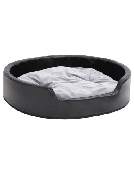 Lettino per Cani Nero e Grigio 79x70x19 cm Peluche e Similpelle
