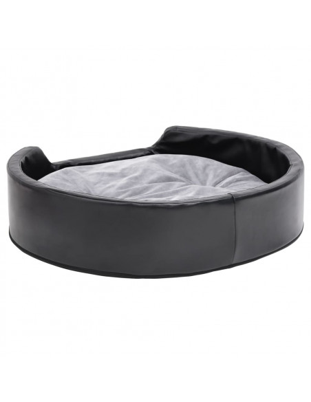 Lettino per Cani Nero e Grigio 79x70x19 cm Peluche e Similpelle