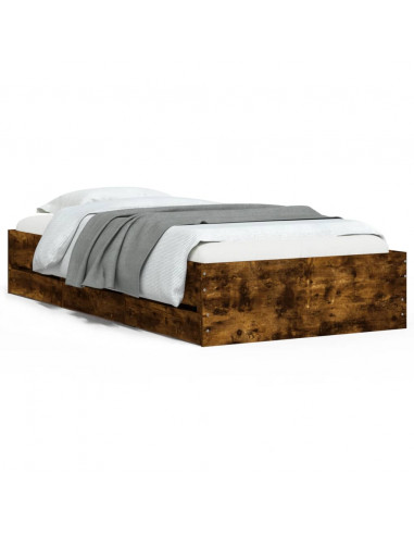 Giroletto con Cassetti Rovere Fumo 90x200 cm Legno Multistrato